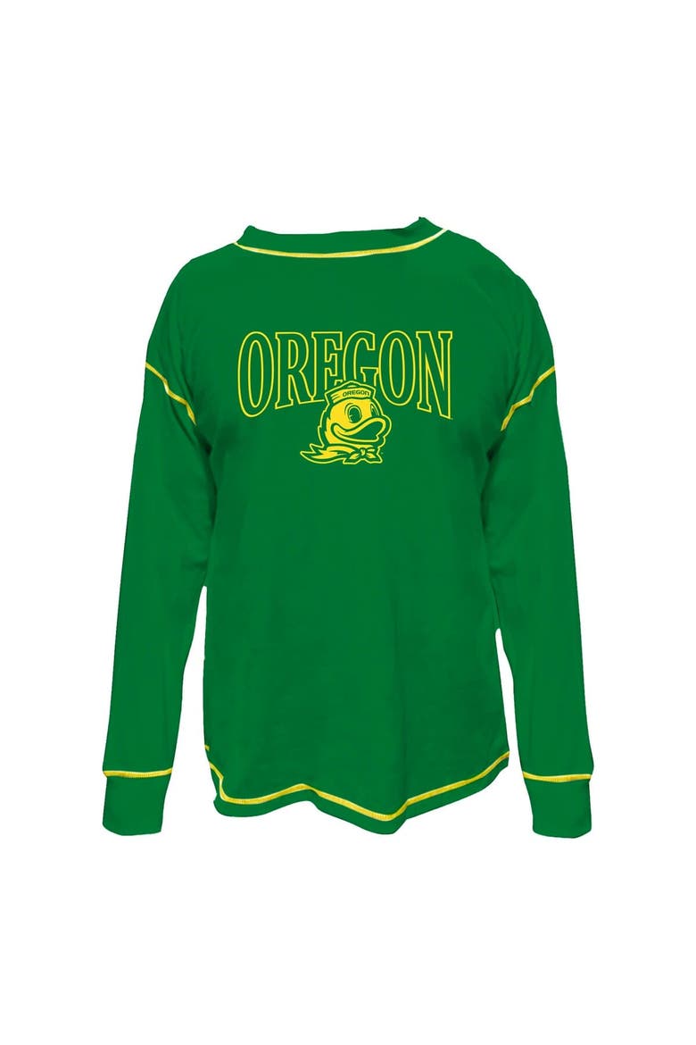 Women's Fanatics Green Oregon Ducks Plus Size Contrast Stitch Sweatshirt, Main, color, Green