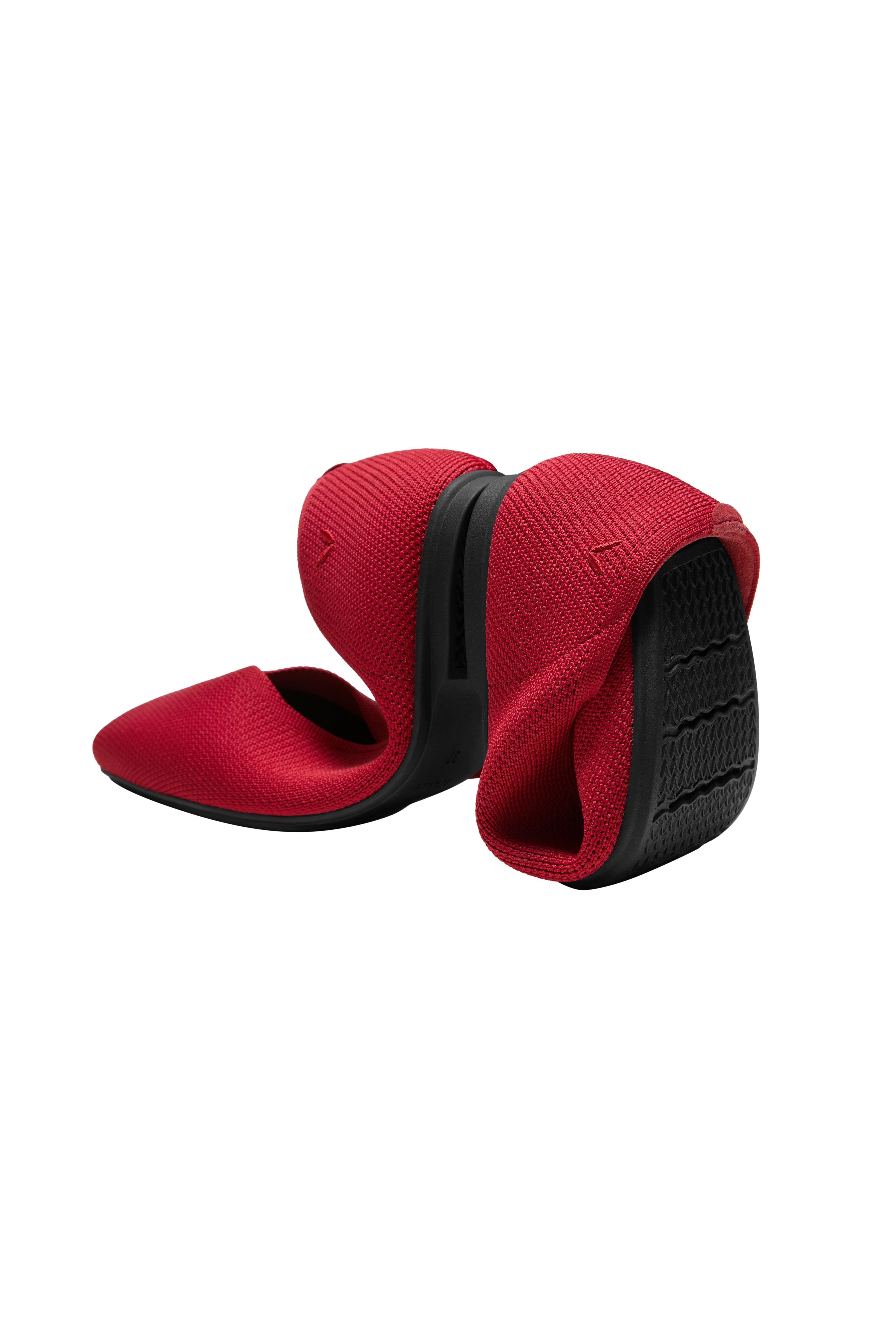 Square-Toe Margot 3.0 V-Cut Flats, Alternate, color, ruby red