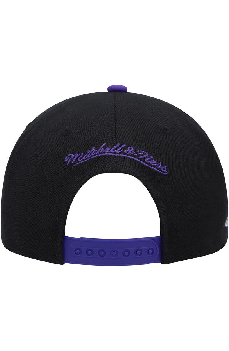 Mitchell & Ness Men's Mitchell & Ness Black/Purple Los Angeles Lakers Side Core 2.0 Snapback Hat, Alternate, color, Black