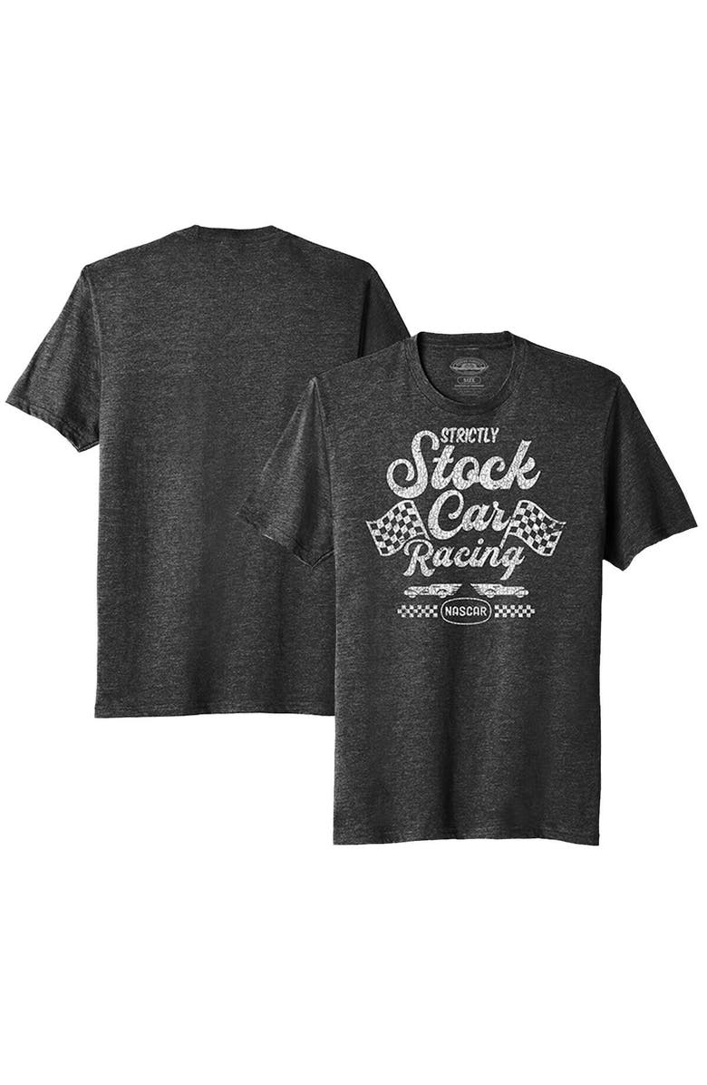 E2 APPAREL Men's Heather Black NASCAR Stock Car Tri-Blend T-Shirt, Alternate, color, Heather Black