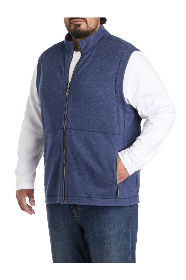 Big & Tall Flip Coast Reversible Vest, Main, color, DK COBALT HEATHER