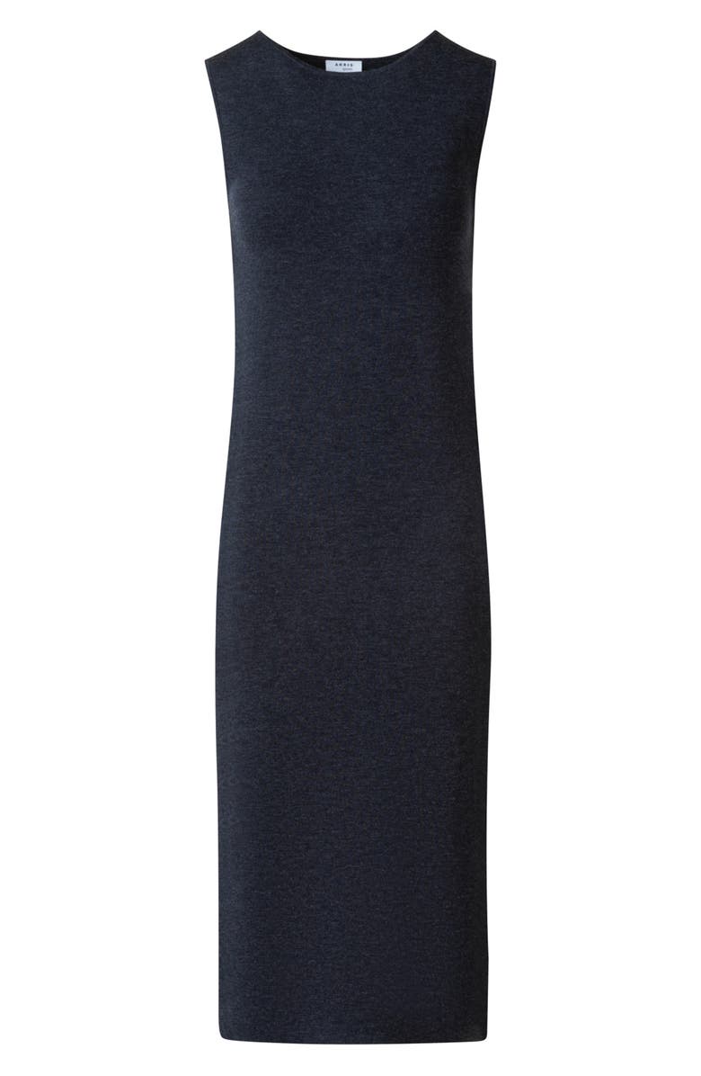 Akris punto Sleeveless Stretch Virgin Wool Tube Dress, Alternate, color, Charcoal