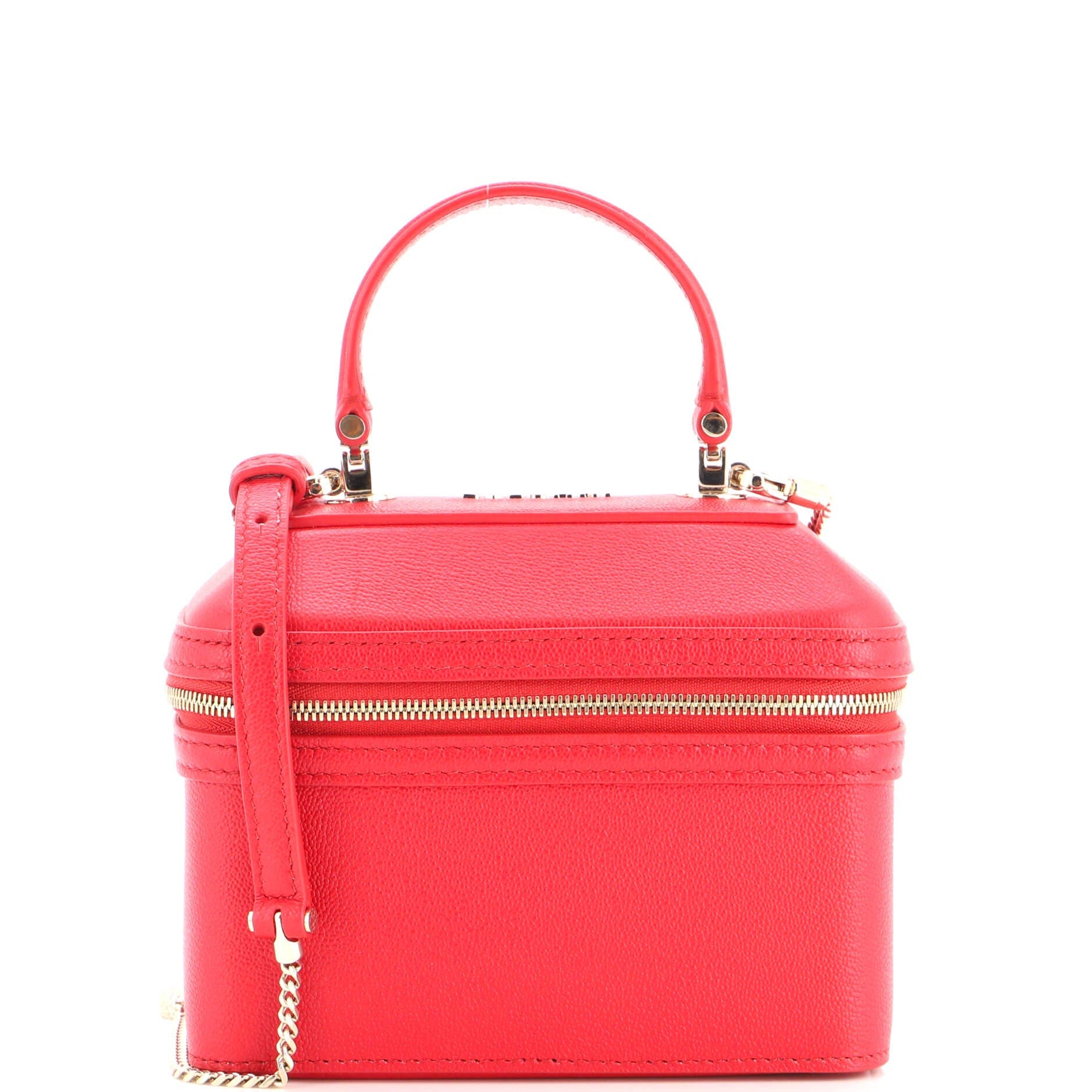 Serpenti Forever Top Handle Convertible Vanity Leather Small, Main, color, Red