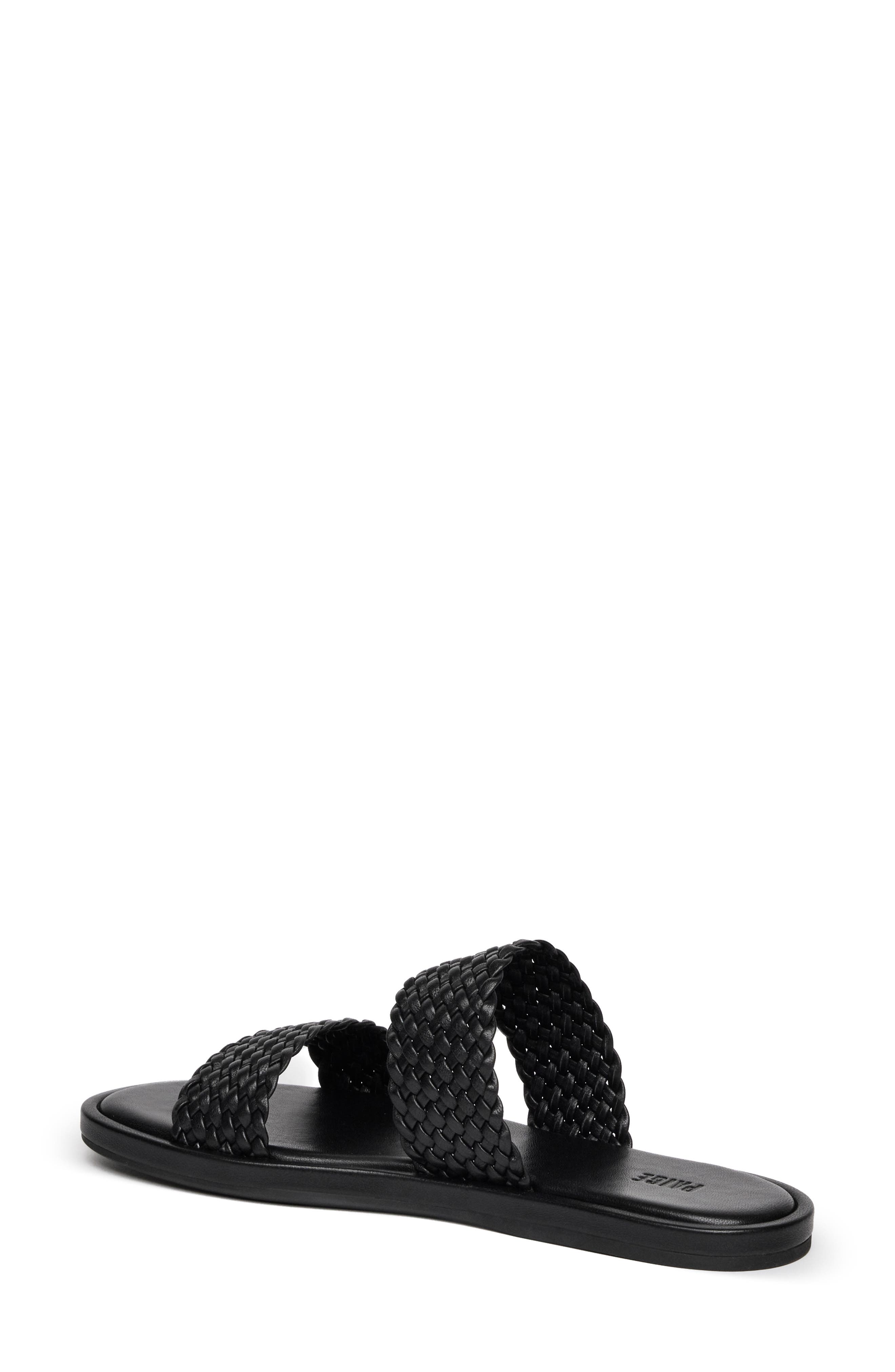 PAIGE Dakota Basket Weave Slide Sandal, Alternate, color, Black