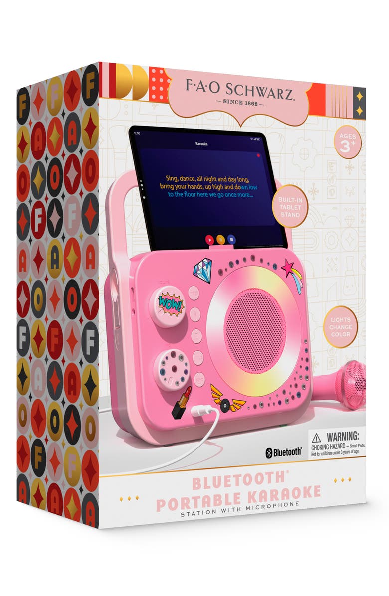 FAO Schwarz Portable Karaoke Station, Alternate, color, Light/ Pastel Pink