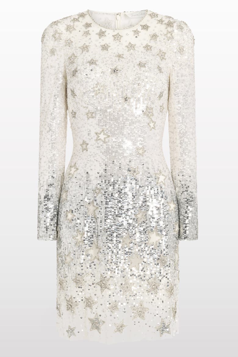 Alexis Star Sequin Embellished Mini Dress, Alternate, color, Ivory