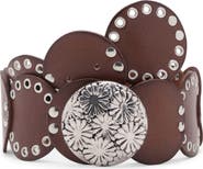 MANGO Studded Leather Belt