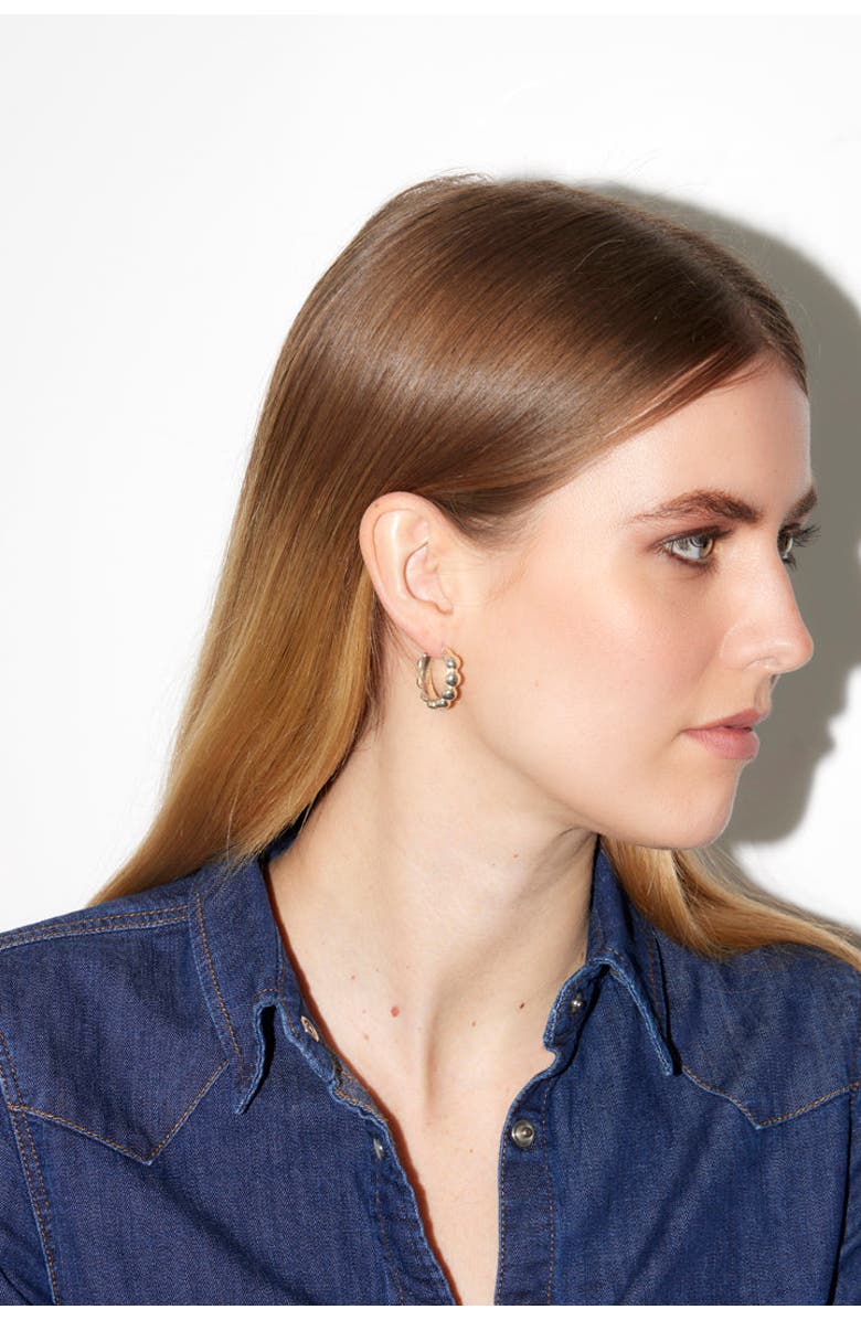 SYLVIA TOLEDANO Mni Creole Earrings, Alternate, color, Silver