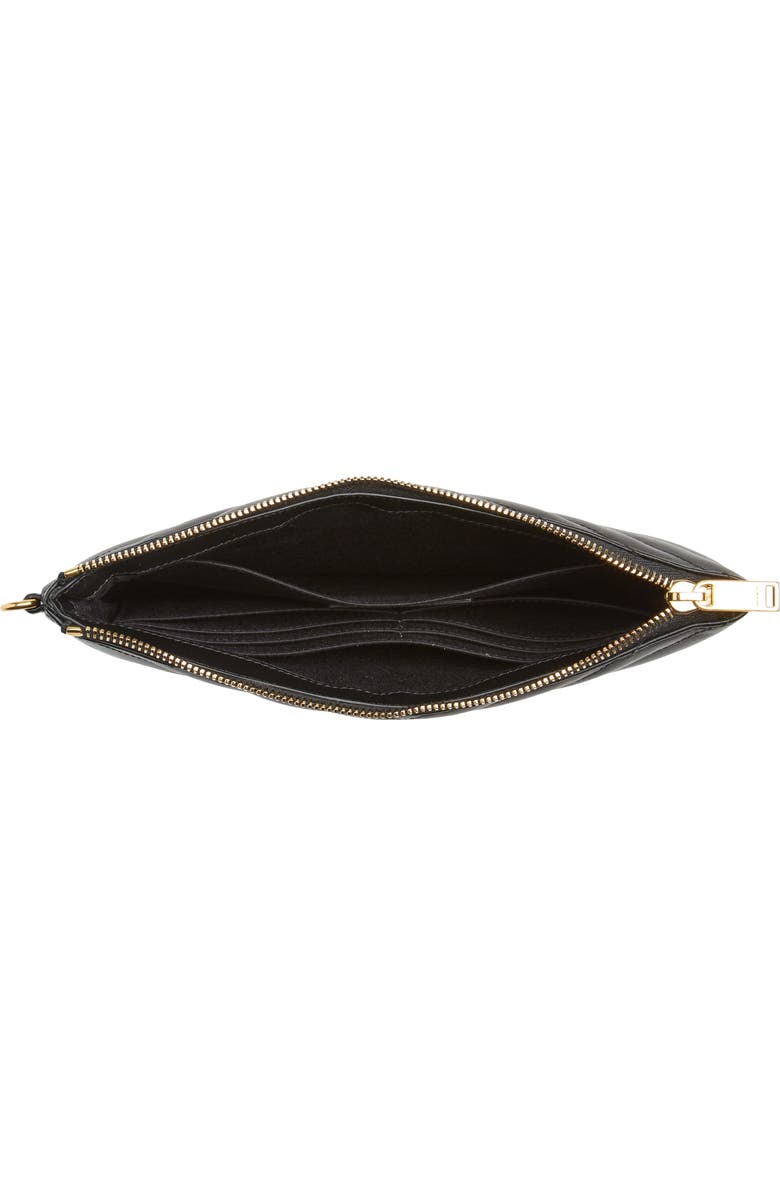 Saint Laurent 'Small Monogram' Print Leather Wristlet, Alternate, color, 1000 Nero