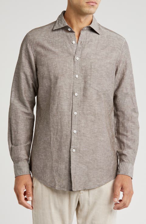 Penrose Linen Blend Button-Up Shirt