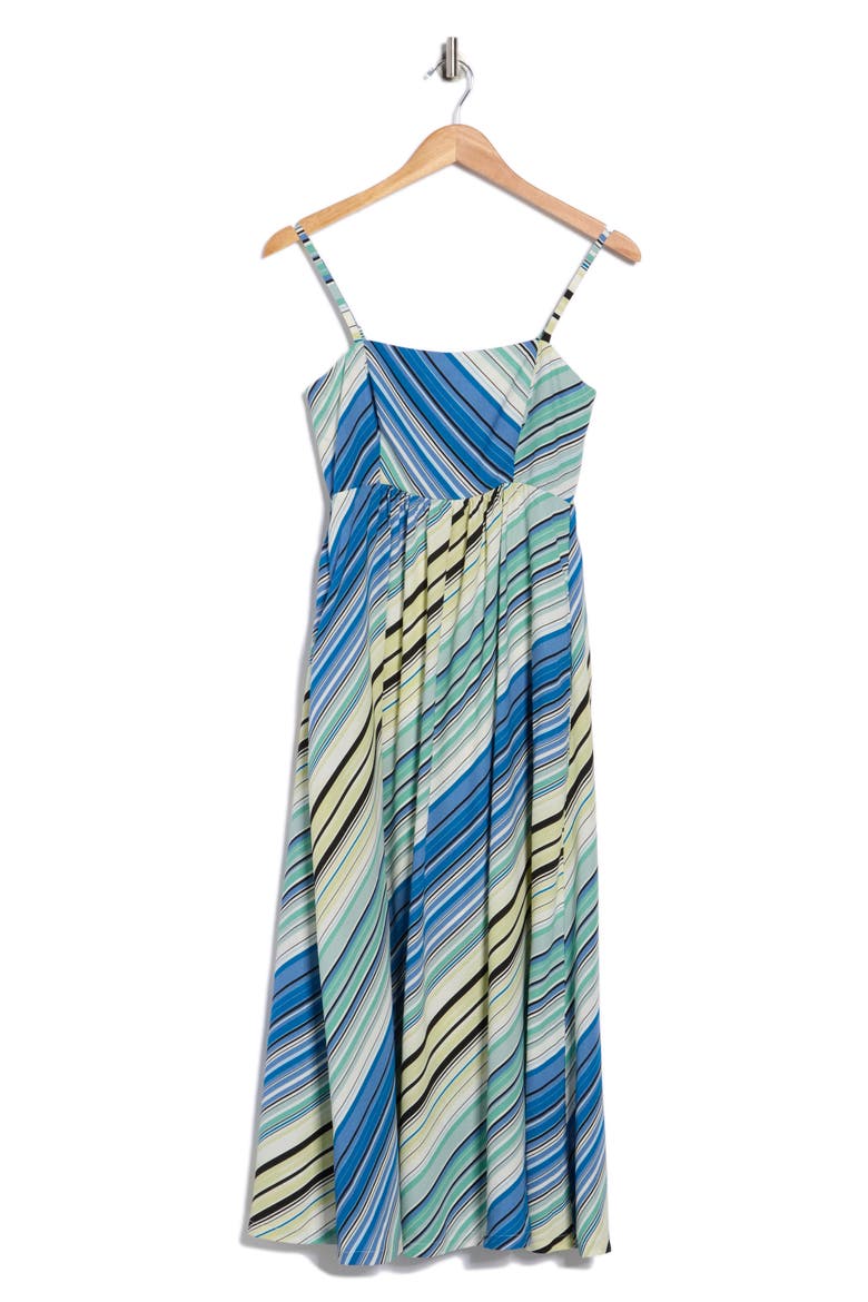 Stripe Babydoll Midi Dress, Alternate, color, BLUE MULTI STRIPE