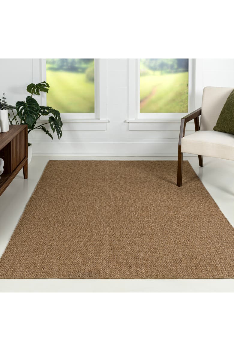 Solana Boho Easy Jute Rustic Solid Indoor/Outdoor Area Rug, Alternate, color, Natural