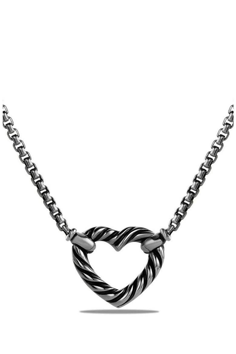 'Cable Collectibles' Heart Station Necklace with 18K Gold, Alternate, color, SILVER/ GOLD