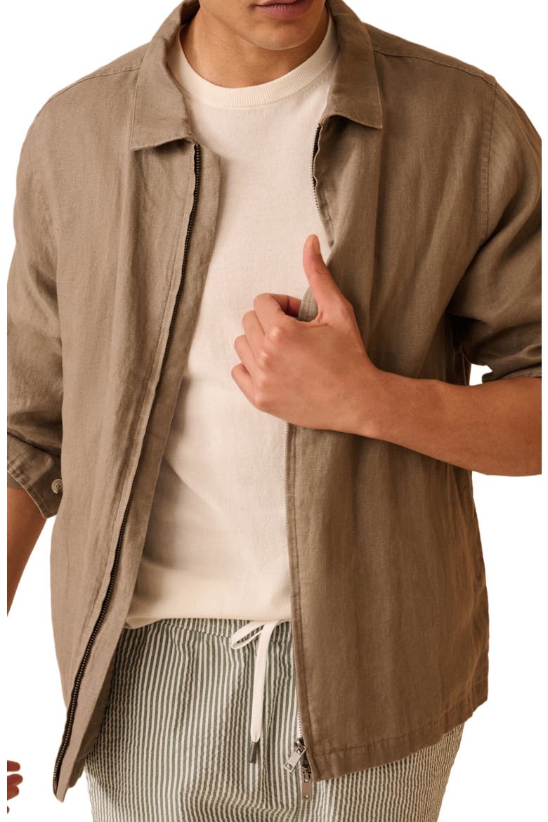 Linen Everyday Jacket, Alternate, color, Coffee