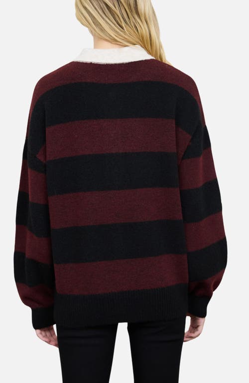 Blu Pepper Stripe Polo Sweater In Multi