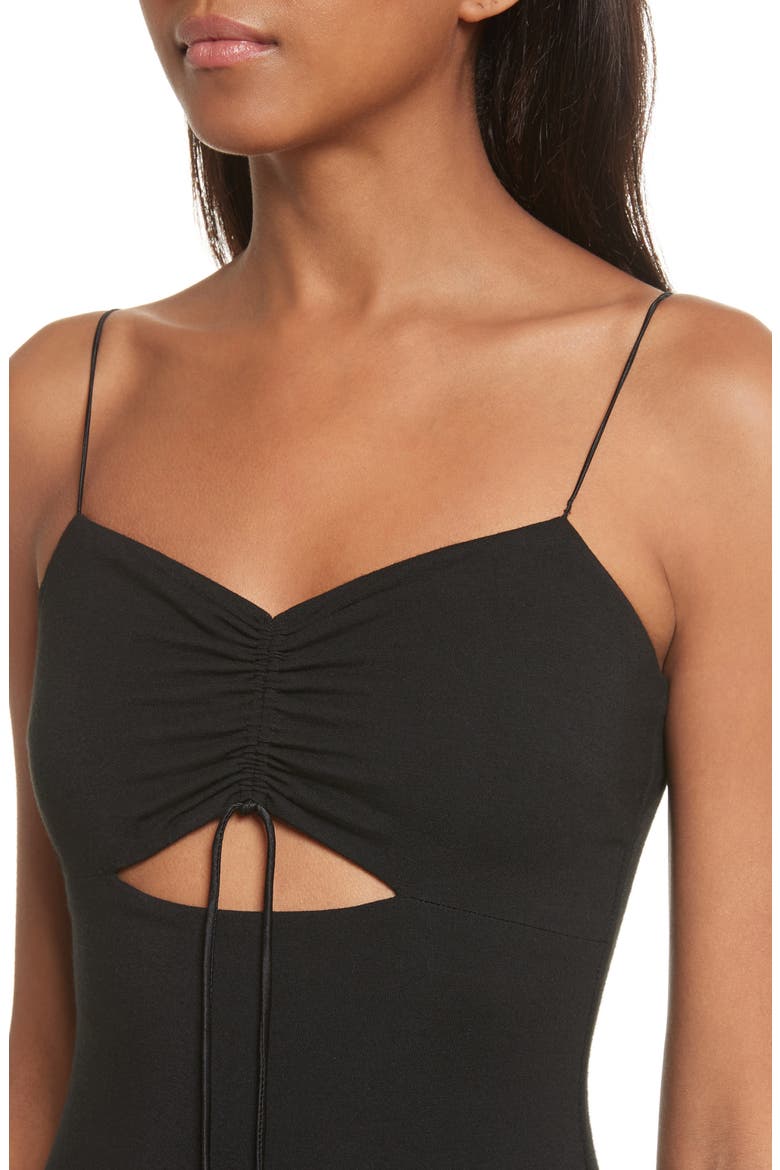 T by Alexander Wang Cutout Stretch Jersey Midi Dress, Alternate, color, BLACK