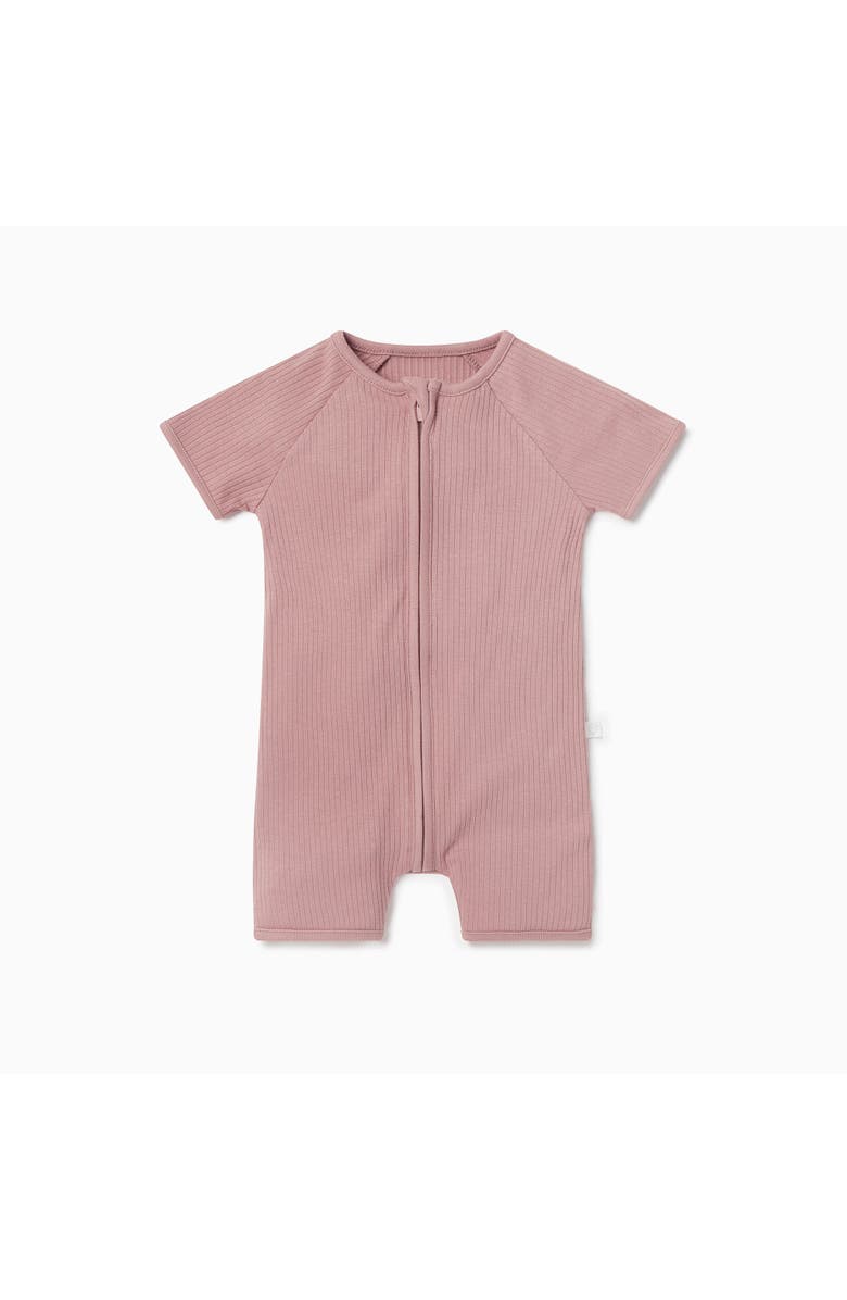 MORI Ribbed Summer Zip-Up Sleepsuit, Main, color, Rose