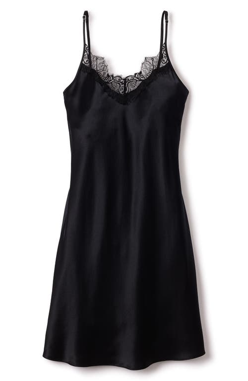 PETITE PLUME PETITE PLUME LACE TRIM MULBERRY SILK NIGHTGOWN