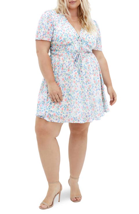 Cara Floral Print Minidress (Plus)