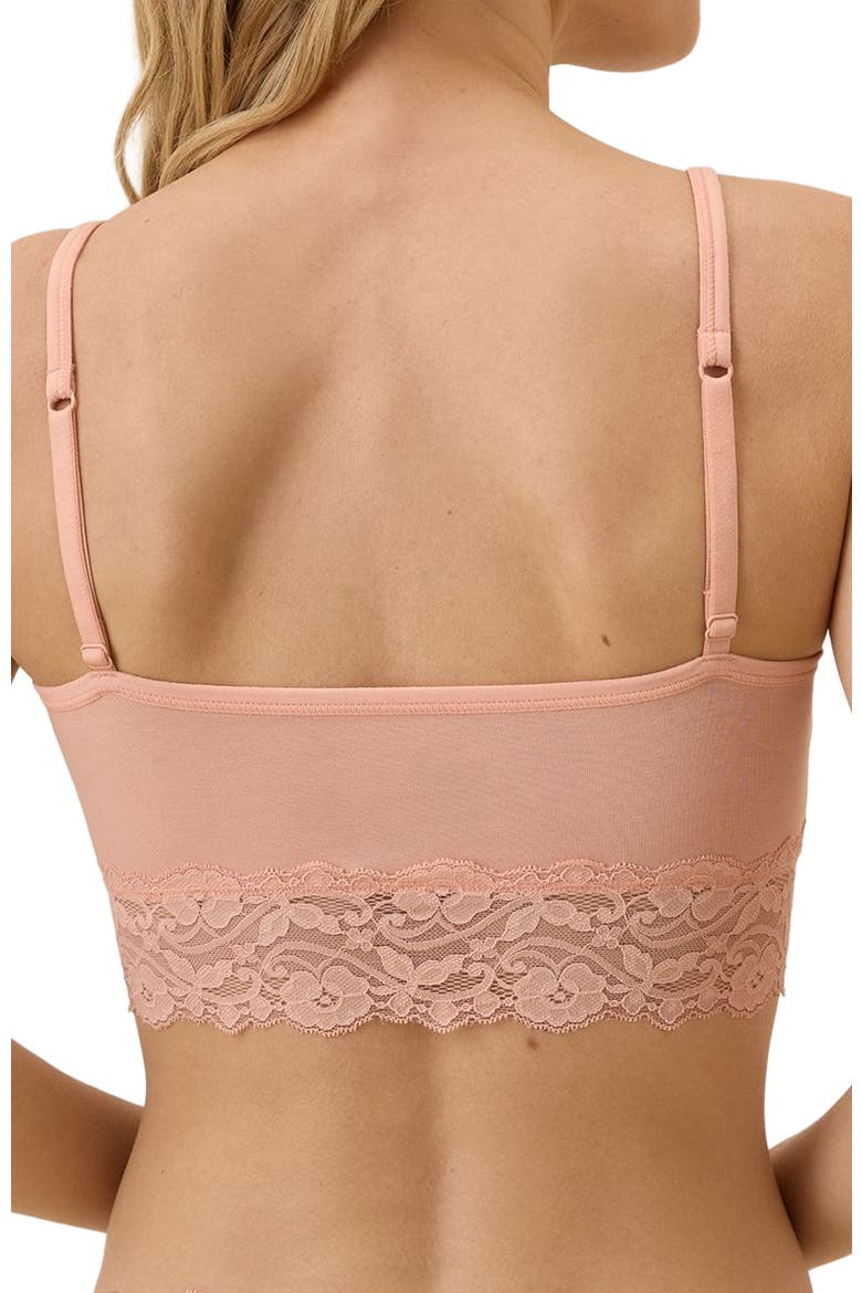 Organic Cotton Lace Smooth Cup Bralette, Alternate, color, Peach