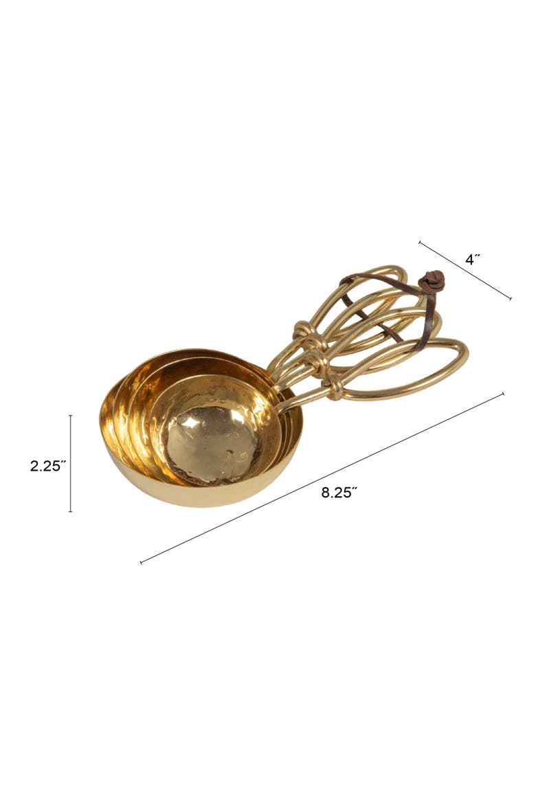 Hammered Stainless Steel Scoops, Gold Finish, Set of 4, Alternate, color, Brass