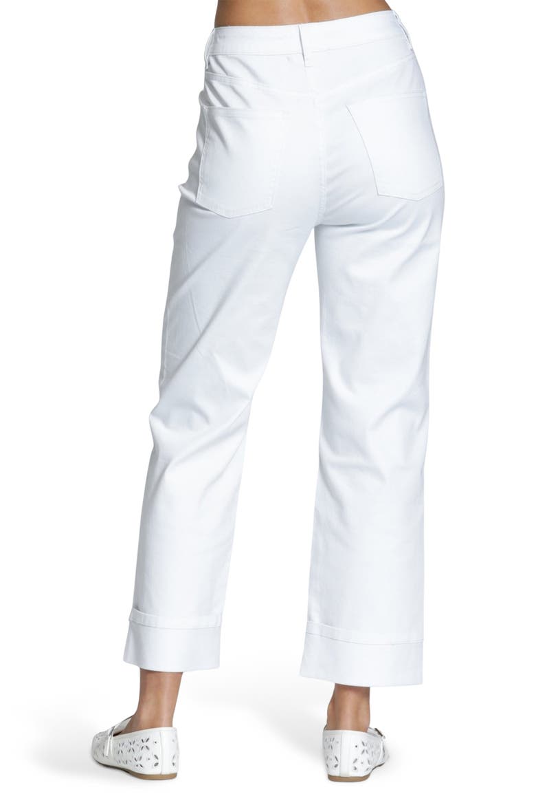 Cuffed Straight Leg Jeans, Alternate, color, WHITE