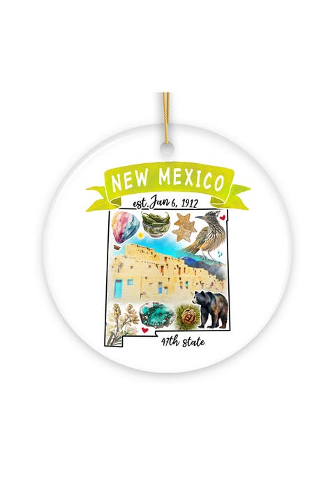 New Mexico Landmarks Watercolor Ornament - Version 1