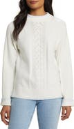 Wit & Wisdom Whipstitch Trim Cable Sweater