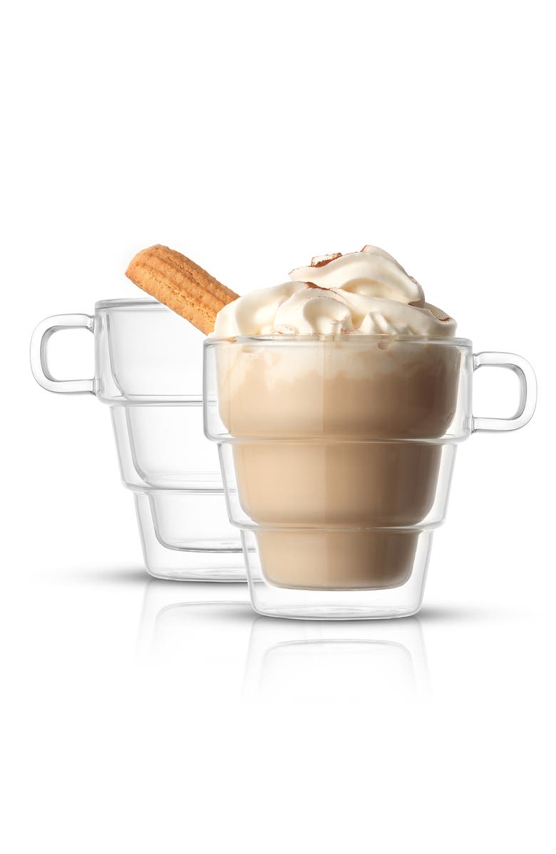 JoyJolt Pila Double Wall Coffee Glass - Set of 2, Alternate, color, 