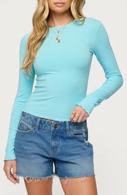 EDIKTED Galah Long Sleeve Rib Top