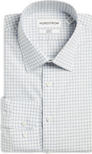 Nordstrom Trim Fit Check Non-Iron Cotton Dress Shirt