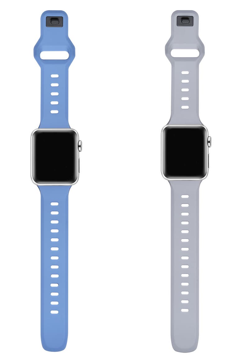 2-Pack Silicone Watch Bands, Alternate, color, BLUE/ GREY