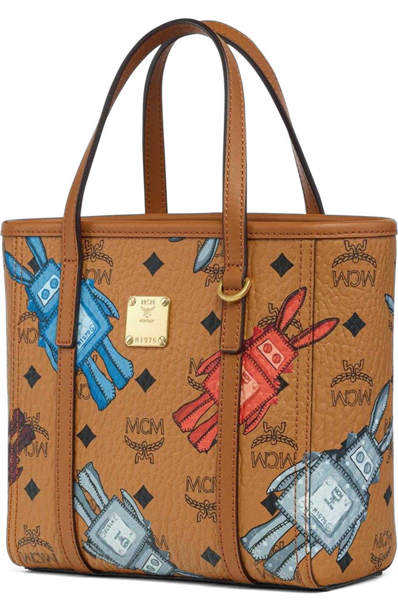 MCM Mini Toni Top-Zip Shopper in Rabot Visetos, Alternate, color,
