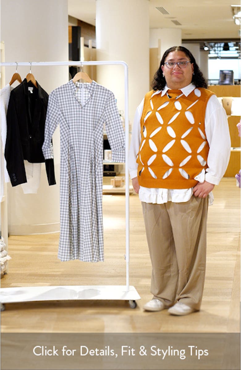 Plaid Fit & Flare Cotton Midi Dress, sales video thumbnail