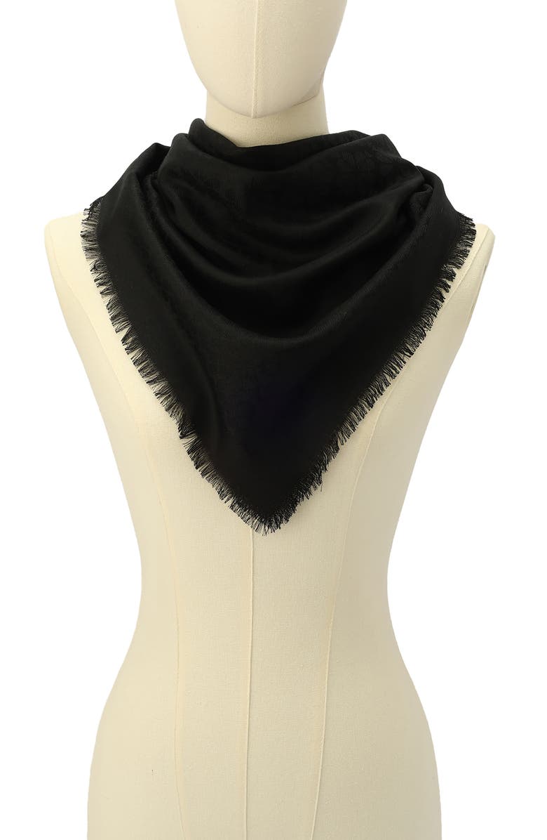 Kate Spade New York yarn-dye floral square scarf, Alternate, color, Black