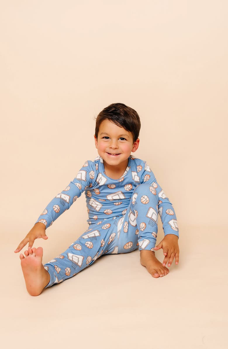 Copper Pearl Dunk Fitted Two-Piece Pajamas, Alternate, color, Blue