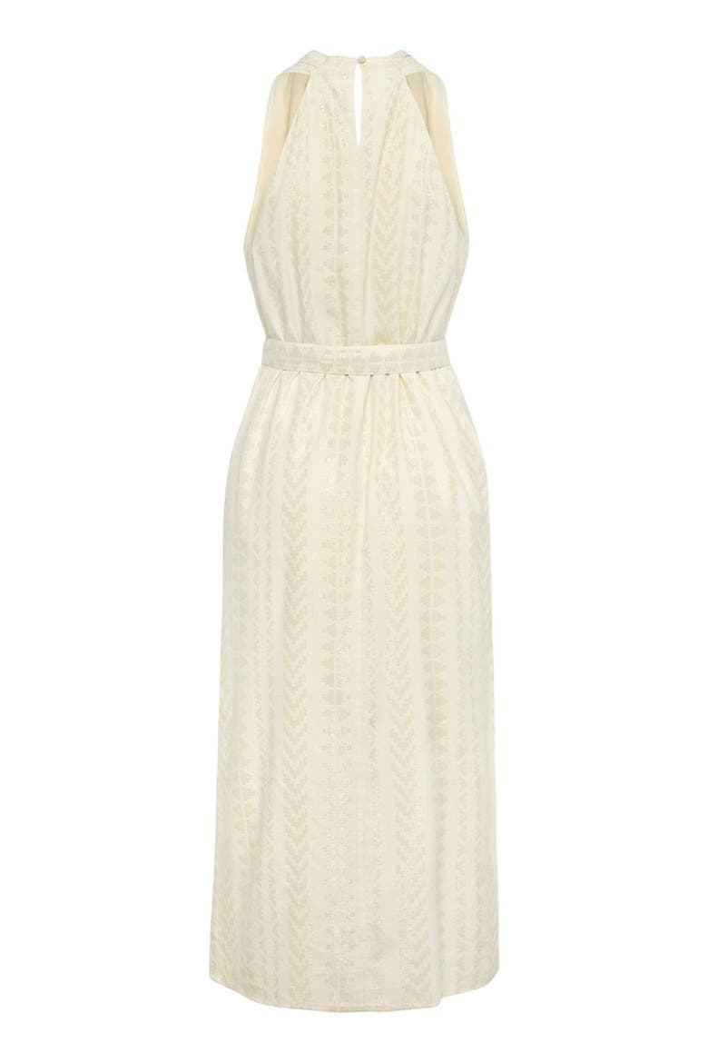 Metallic Column Maxi Dress, Alternate, color, Ivory Gold