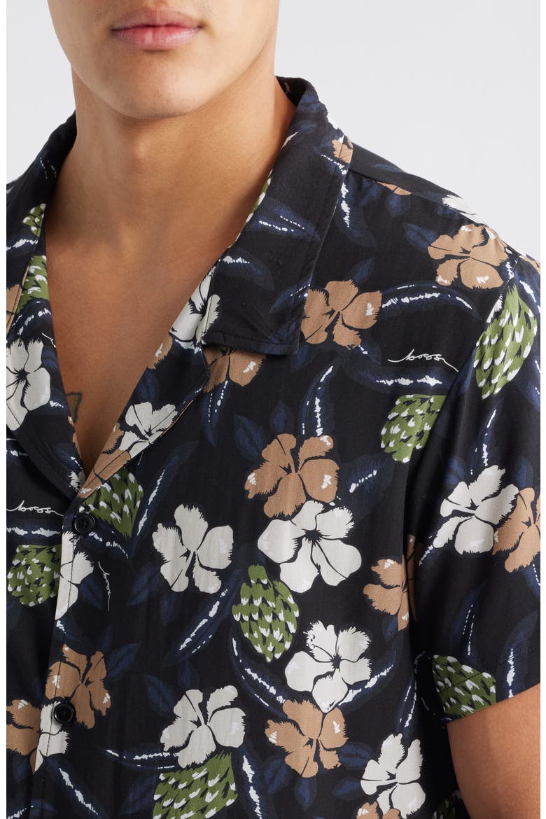 Beach Camp Shirt, Alternate, color, BLACK