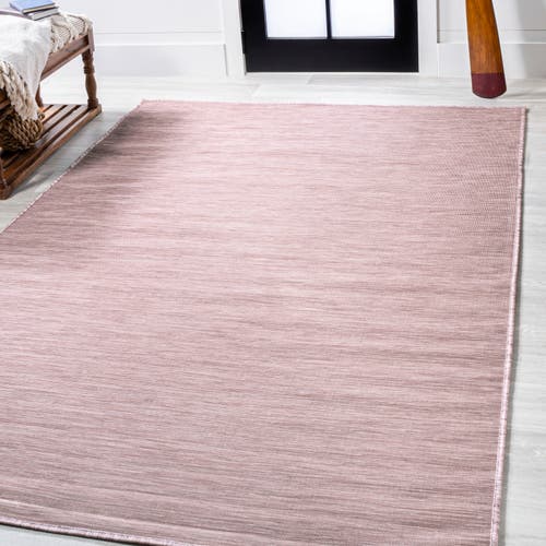 Jonathan Y Ethan Modern Flatweave Solid Indoor/outdoor Area Rug In Pink