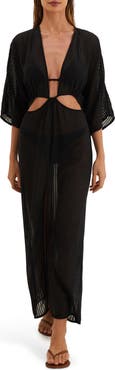 ViX Paula Hermanny Allie Cutout Cotton Cover-Up Maxi Dress