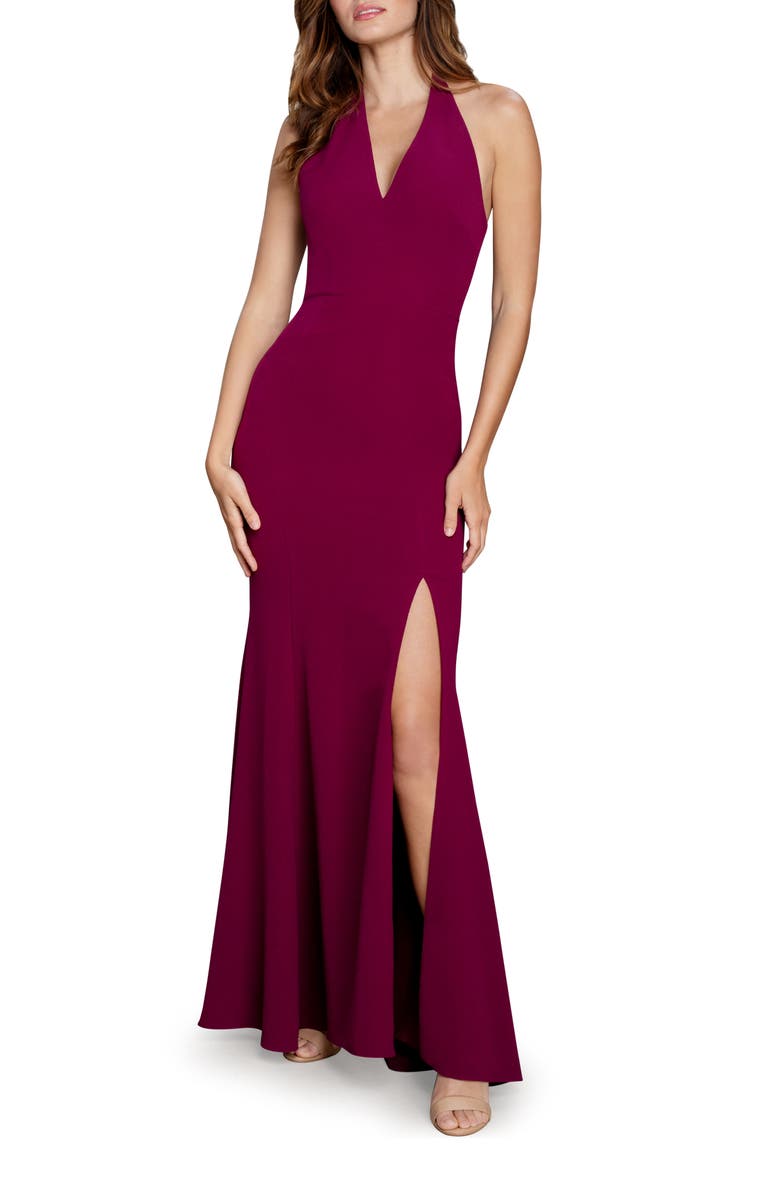 Dress the Population Shiloh Halter Trumpet Gown, Main, color, 