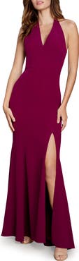 Dress the Population Shiloh Halter Trumpet Gown
