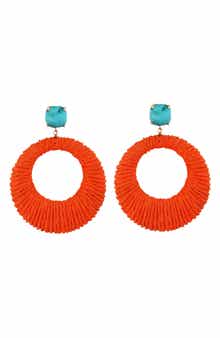 Panacea Turquoise Top Hoop Drop Earrings