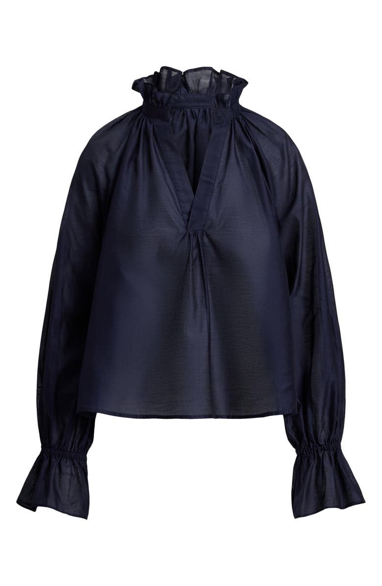 Polo Ralph Lauren Cotton & Silk Organdy Shirt, Alternate, color, Hunter Navy