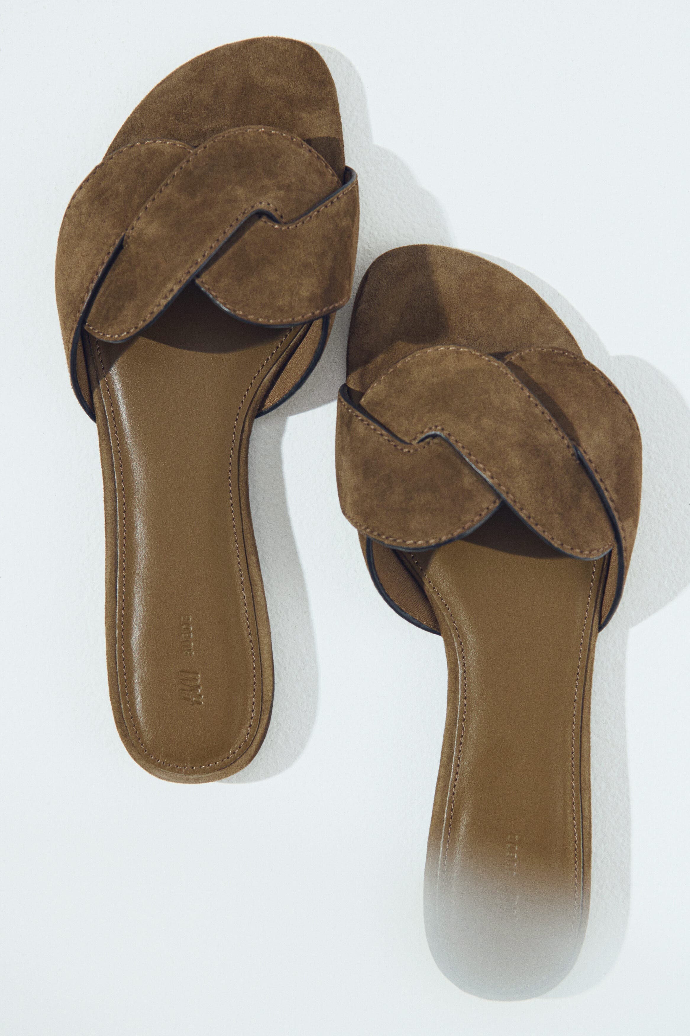 H&M Leather Sandals, Alternate, color, Dark Khaki Green