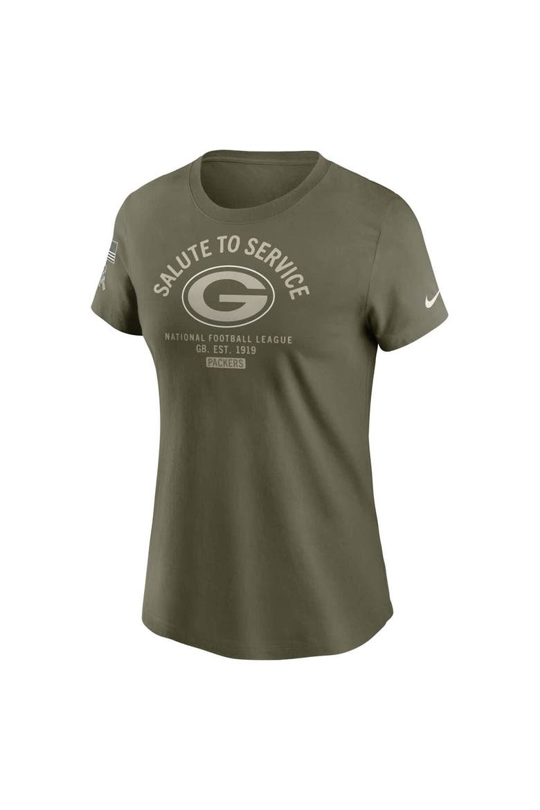 Women's Nike Olive Green Bay Packers 2025 Salute to Service Sideline T-Shirt, Alternate, color, Olive