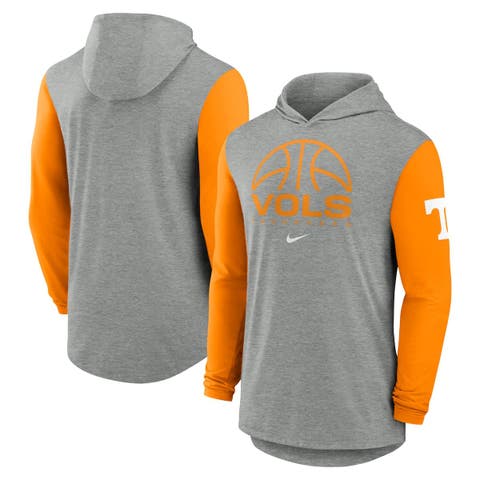 Men
s Nike Gray/Tennessee Orange Tennessee Volunteers Basketball Color-Block Tri-Blend Dri-FIT Long Sleeve Hoodie T-Shirt