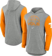 Nike Men's Nike Gray/Tennessee Orange Tennessee Volunteers Basketball Color-Block Tri-Blend Dri-FIT Long Sleeve Hoodie T-Shirt
