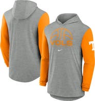 Nike Men's Nike Gray/Tennessee Orange Tennessee Volunteers Basketball Color-Block Tri-Blend Dri-FIT Long Sleeve Hoodie T-Shirt