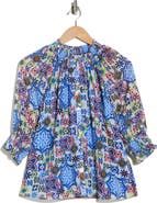 Ramy Brook Mai Smocked Button Front Top